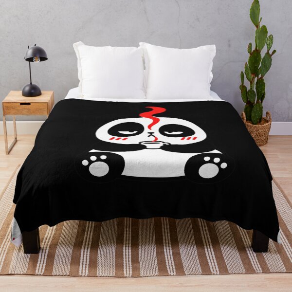 Item preview, Sleepy Panda with Coffee – Funny Kawaii Tired Panda Doodle designed and sold by ColorSplash123.