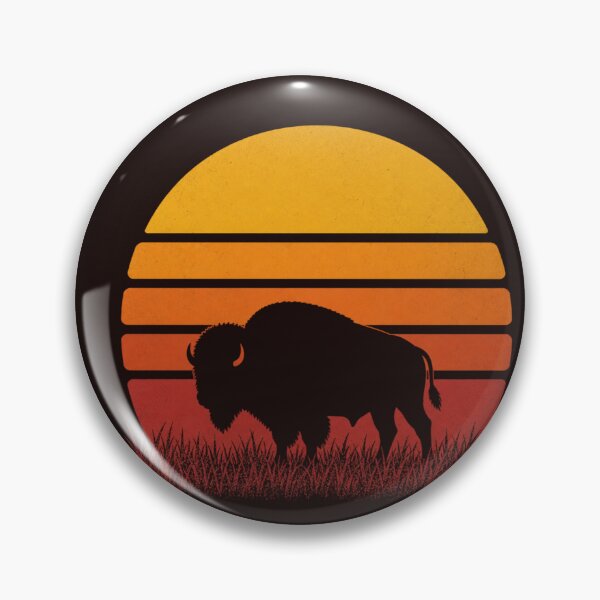 Item preview, Retro Vintage Sunset Bison Silhouette - Western Wildlife Art designed and sold by Designshopx.