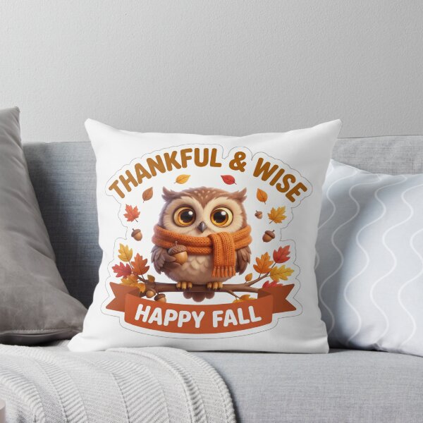 Item preview, Thankful and Wise - Cute Thanksgiving Owl Quote designed and sold by Thanat Studio.
