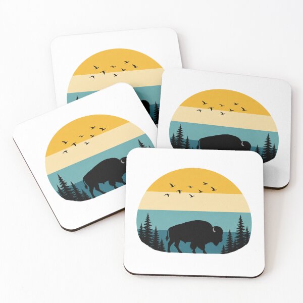 Item preview, Wild Bison Sunset – Retro Nature and Wildlife Silhouette designed and sold by Designshopx.