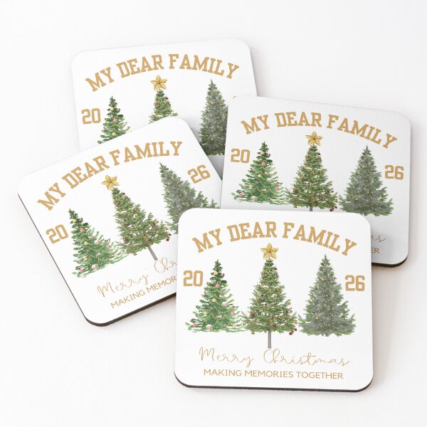 Item preview, My Dear Family 2026 Merry Christmas Tree Holiday Design designed and sold by tarzbol.