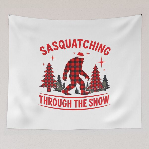 Item preview, Sasquatching Through The Snow Christmas Bigfoot Plaid Holiday designed and sold by Maladies.