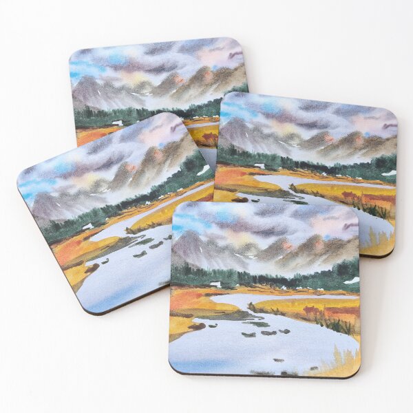 Item preview, Mountain Lake in Autumn designed and sold by Ala Lopatniov.
