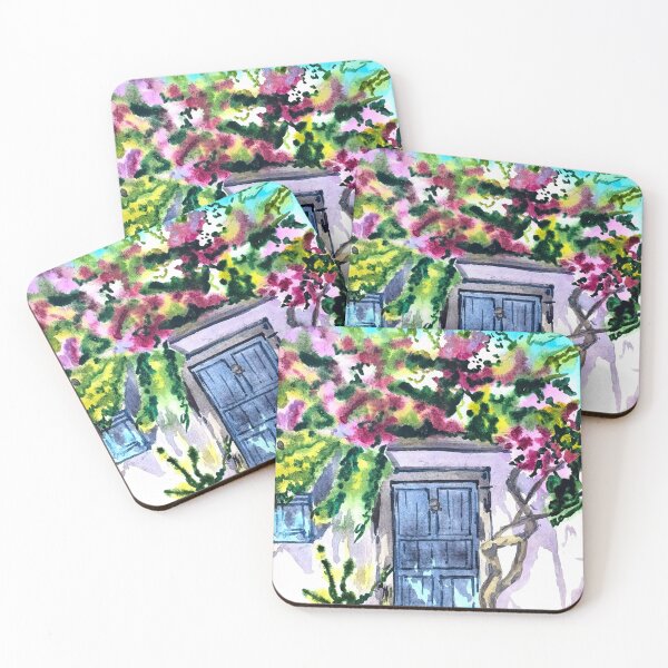 Item preview, Blue Door with Bougainvillea designed and sold by Ala Lopatniov.