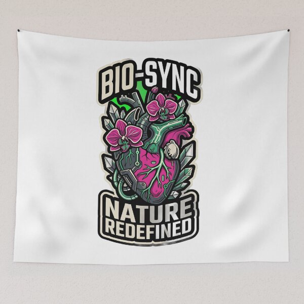 Item preview, Bio-Sync Nature Redefined - Robotic Heart & Exotic Orchid Bio Tech Surreal Streetwear designed and sold by Tarikovich.