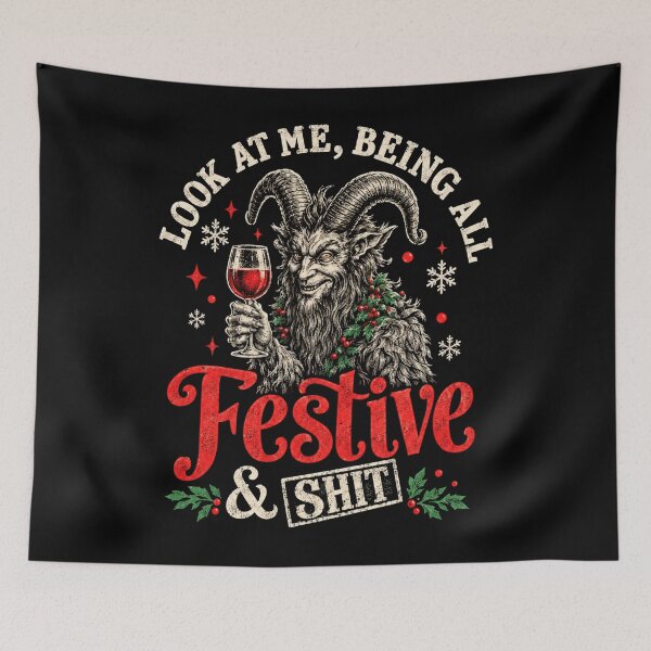 Item preview, Festive And Shit Krampus Wine Drinking Creepmas Holiday designed and sold by dayamaraleslie2.