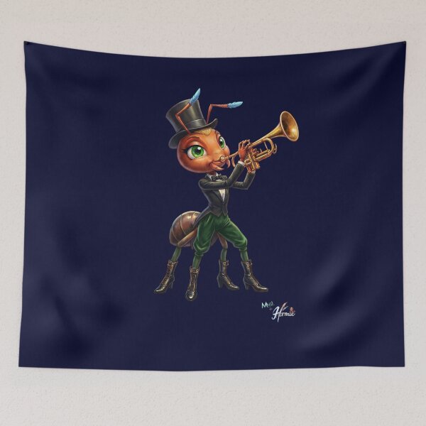 Item preview, MALÚ the Trumpet Virtuoso Ant | Funny Jazz Musician & Big Band Gift designed and sold by HERMIE-design.