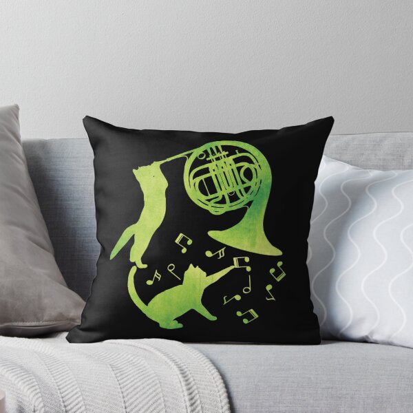 Item preview, Cats Playing French Horn And Music Notes  designed and sold by Primroaddesigns.