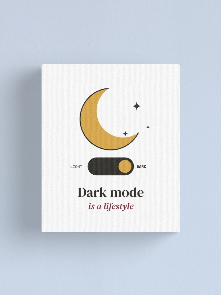 Imagen 1 de 3, Lienzo con la obra Dark Mode Is a Lifestyle - Moon Toggle Programmer, diseñada y vendida por Rilindi.