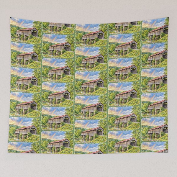 Item preview, Knowlton Covered Bridge in watercolor designed and sold by gotucoveredart.
