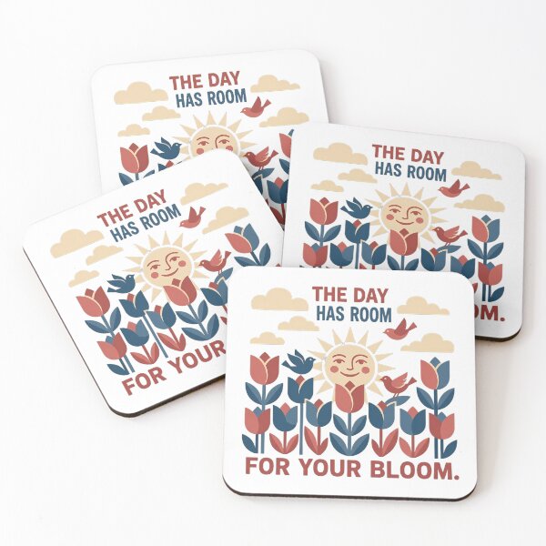 Item preview, Folk Art Sun and Tulips with Birds and Clouds Illustration designed and sold by SHOP-Corner.