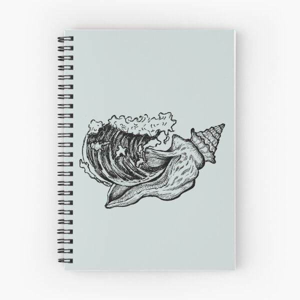 Item preview, Seashell & Wave | Vintage Ocean Art | Coastal Illustration designed and sold by Half Mess.