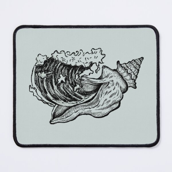 Item preview, Seashell & Wave | Vintage Ocean Art | Coastal Illustration designed and sold by Half Mess.
