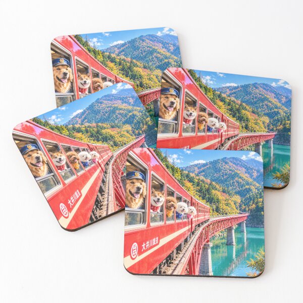 Item preview, Five Dogs on a Scenic Railway Adventure to Okuoikojo Station, Japan designed and sold by CHANNELZIPANG.