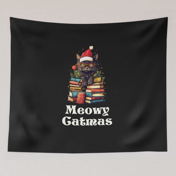 Item preview, Meowy Catmas Cat Books and Christmas Tree designed and sold by FrankIsabel.