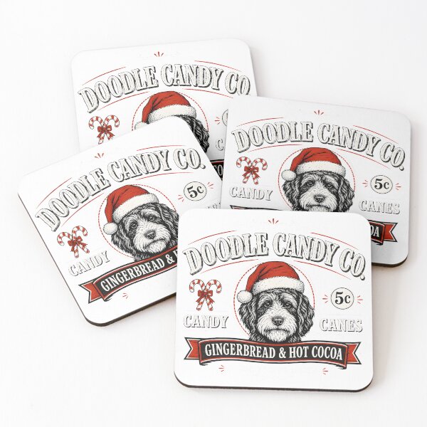 Item preview, Doodle Candy Co Christmas Dog Retro Candy Canes Gingerbread Hot Cocoa designed and sold by empiric-designs.