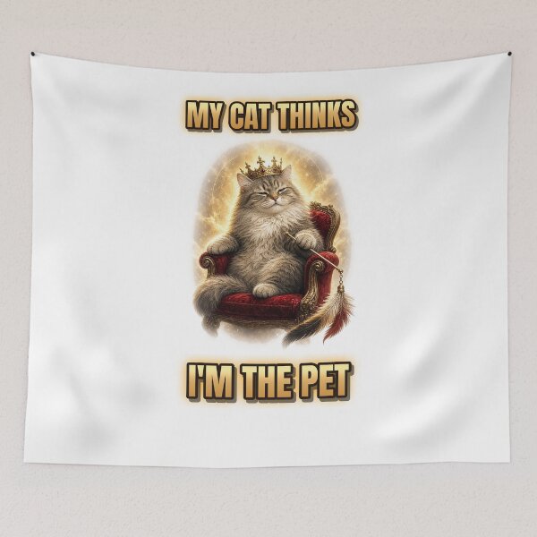 Item preview, Royal Cat On Throne My Cat Thinks I'm The Pet Funny Shirt designed and sold by Ember Lane Designs.