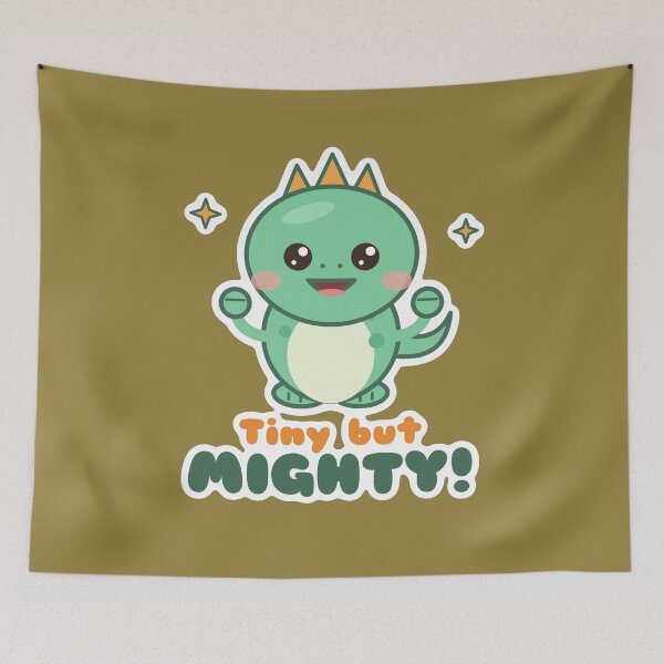 Item preview, Tiny but Mighty Dinosaur T-Shirt, Cute Baby Dino Kids Shirt, Toddler Dinosaur Gift designed and sold by MinimalMotif.
