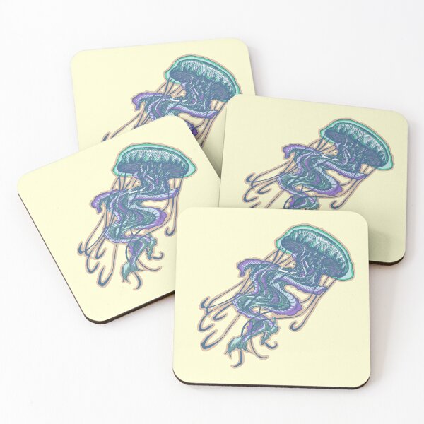 Item preview, Floating Jellyfish | Surreal Ocean Art | Sea Life Illustration designed and sold by Half Mess.