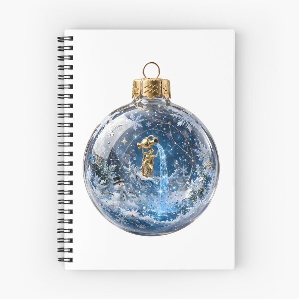 Item preview, Aquarius Water Bearer Crystal Christmas Bauble Blue designed and sold by Zodiac Celestial Art.