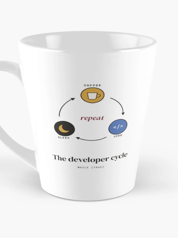 Thumbnail 3 of 4, Coffee Mug, Coffee Code Sleep Repeat - The Developer Cycle designed and sold by Rilindi.