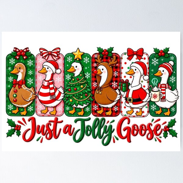 Item preview, Just a Jolly Goose Cute Christmas Panels designed and sold by MAXIZPRINT.