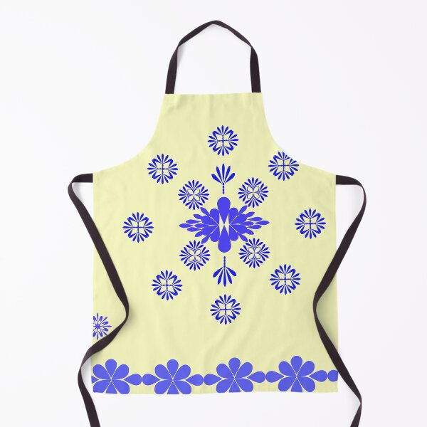 Item preview, Blue Ornamental Floral Border and Symmetrical Decorative Motifs on Pale Yellow Background designed and sold by Ei-Ei.