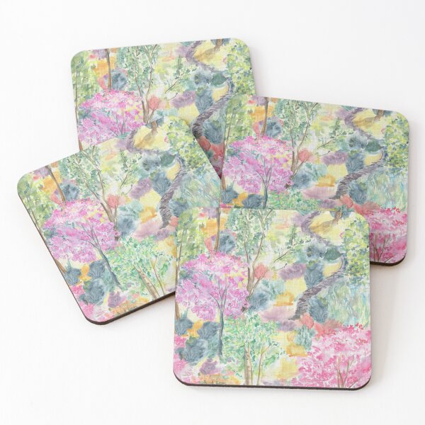 Item preview, A Walk through the Kaleidoscope Forest Tapestry Watercolor designed and sold by FaireWaveArt.