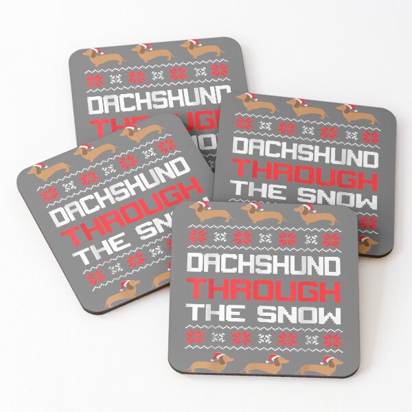 Item preview, Christmas Dachshund Santa Through the Snow designed and sold by KristineLi.