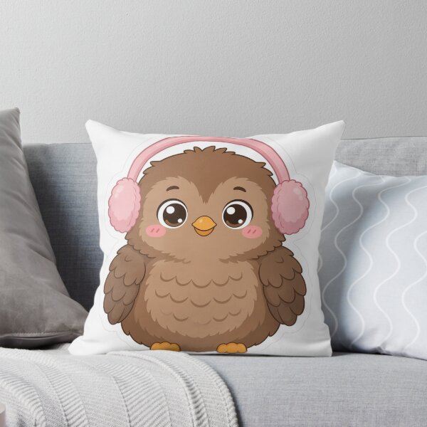 Item preview, Cute Owl in Winter Earmuffs designed and sold by GNDSW-Sticker.