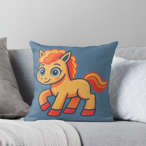 Item preview, Cute Kawaii Horse – Adorable Orange Cartoon Pony Crayon Art designed and sold by Mousy17.