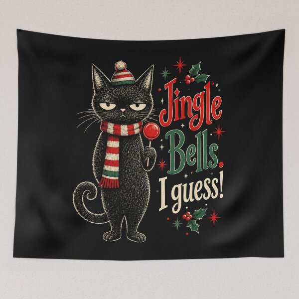 Item preview, Jingle Bells I Guess Sarcastic Grumpy Black Cat designed and sold by davidtranxa.