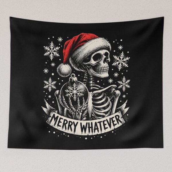 Item preview, Merry Whatever Sarcastic Skeleton Santa Christmas Creepmas designed and sold by davidtranxa.