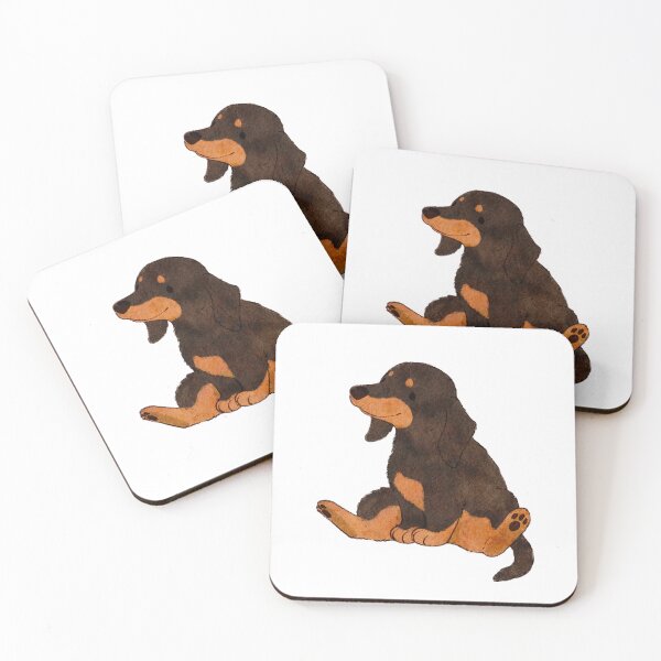 Item preview, Adorable black & tan Miniature Dachshund dog sitting designed and sold by You Store.