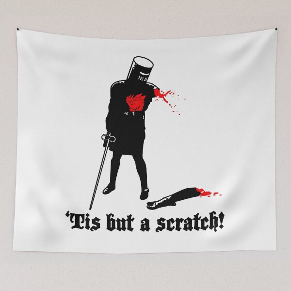 Item preview, Tis But A Scratch Black Knight Funny Medieval Flesh Wound designed and sold by Designart68.