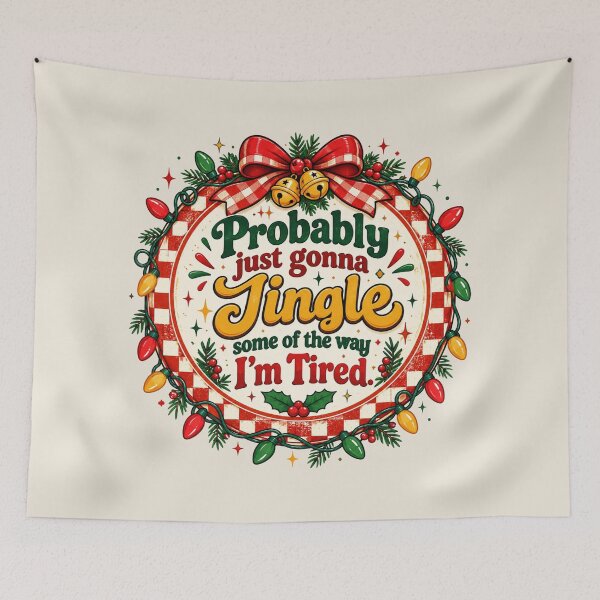 Item preview, I'm Tired Funny Christmas Saying, Sarcastic Holiday Humor, Retro Vintage Christmas Aesthetic, Exhausted Christmas Mood, Funny Jingle Bells Xmas Vibes designed and sold by Quiajia.