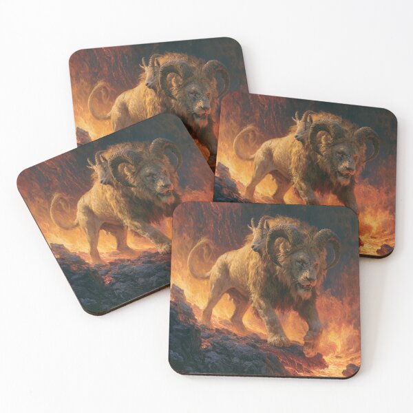 Item preview, A fearsome Chimera prowling across volcanic cliffs, Fantasy & Mythological Creatures designed and sold by CDC40.