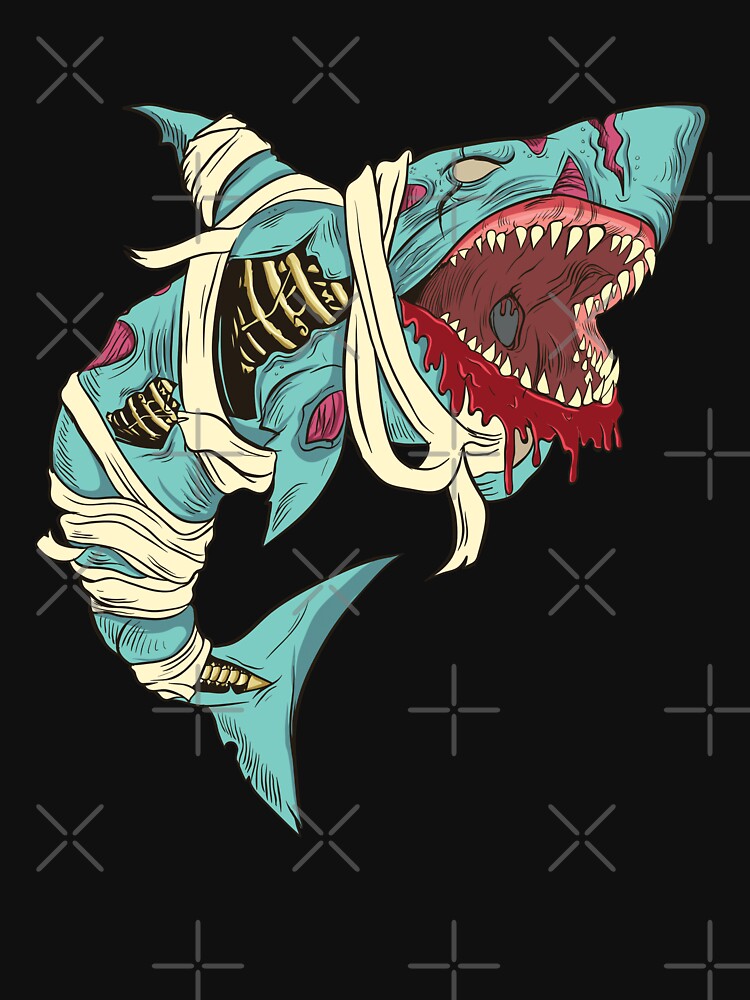 "Shark Zombie Halloween Jawsome Zombies Tshirt" Tshirt by nerdninja