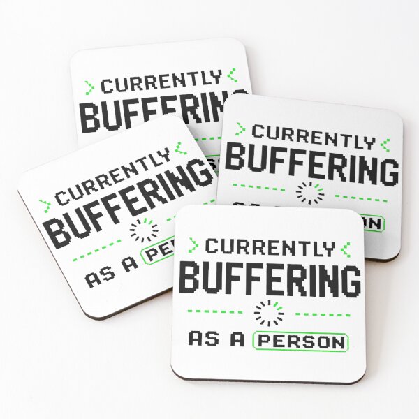 Item preview, Currently Buffering as a Person Funny Introvert Meme, Pixel Art Loading Screen Typography designed and sold by dreamz-world.