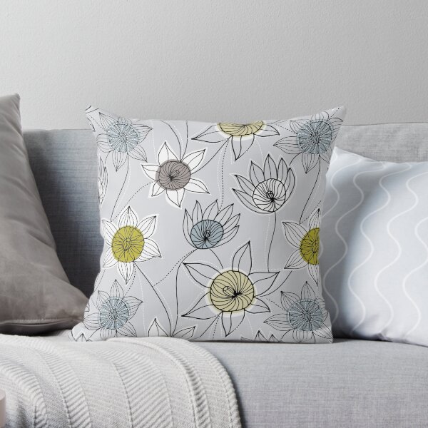 Floral constellation Throw Pillow