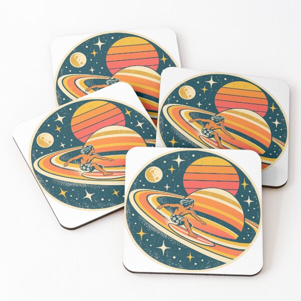 Item preview, Retro Surfer Riding the Rings of Saturn designed and sold by codex401.