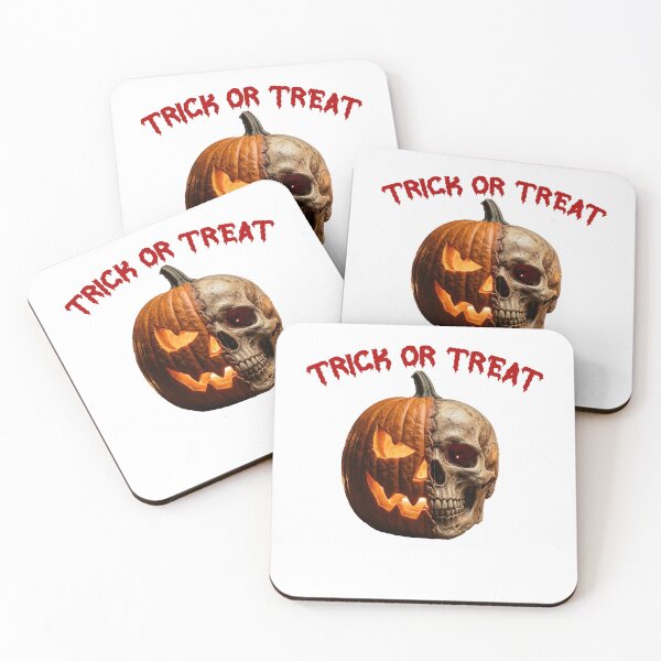Item preview, Spooky Half Pumpkin Half Skull Trick or Treat Halloween Design designed and sold by I_Design.