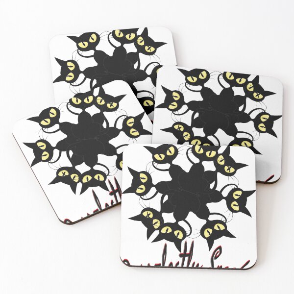 Item preview, Spooky Black Cats Mandala Circular Pattern Yellow Eyes Art designed and sold by hepopatterns.
