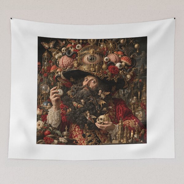 Item preview, The Keeper of Forbidden Knowledge Gothic Surrealism Sticker designed and sold by Frenky Stickers.