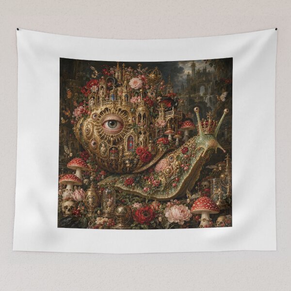 Item preview, Surreal Golden Snail Castle Gothic Fantasy Sticker designed and sold by Frenky Stickers.