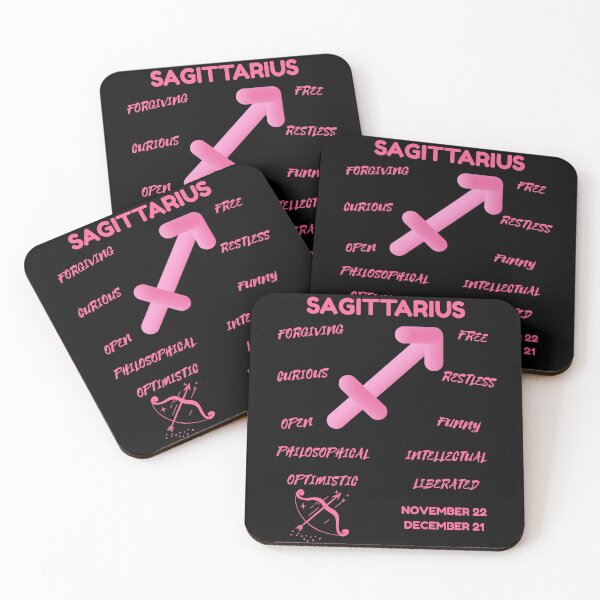 Item preview, Sagittarius Zodiac Sign Astrology Symbol Horoscope - Soft Pink & Black designed and sold by ZODIARA.
