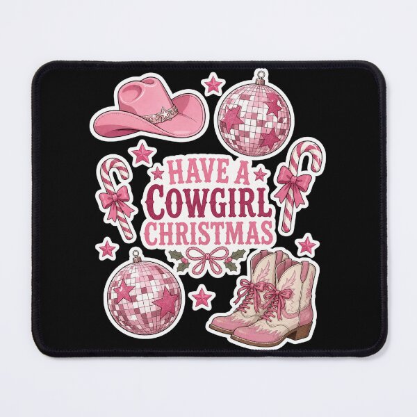 Item preview, Have A Cowgirl Christmas Retro Western Pink Hat designed and sold by Design Vibras.