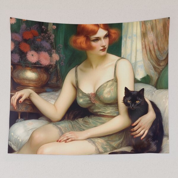 Item preview, The Lady, the Cat, and the Phantom Hand • Who's Petting the Cat?! designed and sold by graficsfx.