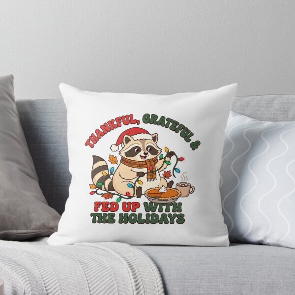 Item preview, Funny Sarcastic Raccoon Thanksgiving Christmas Sticker - Thankful Grateful Fed Up With The Holidays designed and sold by Nour Creative.