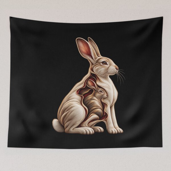 Item preview, The Self Beneath Stillness – Surreal Rabbit Duality designed and sold by Anyshca.